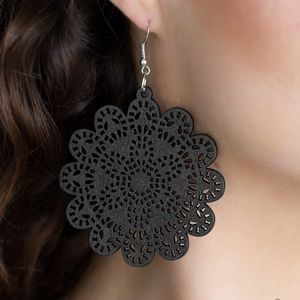 Black Wood Earrings